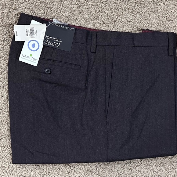 NWT Men's BANANA REPUBLIC Chocolate Brown Wool Flannel Dress Pants 36 x 32 - Picture 1 of 3